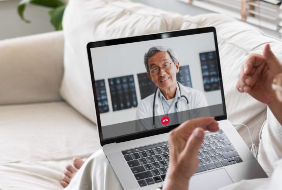 video call with doctor telemedicine telehealth concept